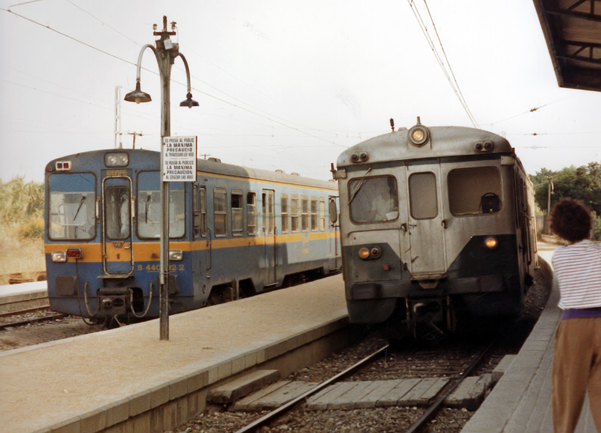 Spanish Railways RENFE - Close up view of Class 436 and 440 units at Blanes